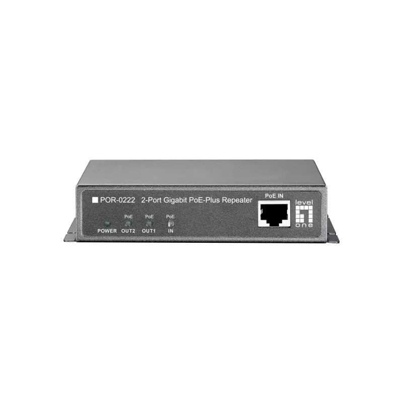 LevelOne Gigabit PoE Repeater, kaskadowy, 2 wyjścia PoE
