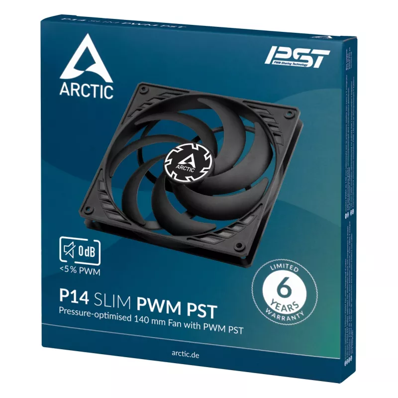 ARCTIC P14 cienki PWM PST – zoptymalizowany pod kątem ciśnienia wentylator PWM 140 mm ze zintegrowanym kablem Y