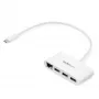 StarTech.com 3-Port USB-C Hub with Gigabit Ethernet - USB-C na 3x USB-A - Hub USB 3.0 - Biały