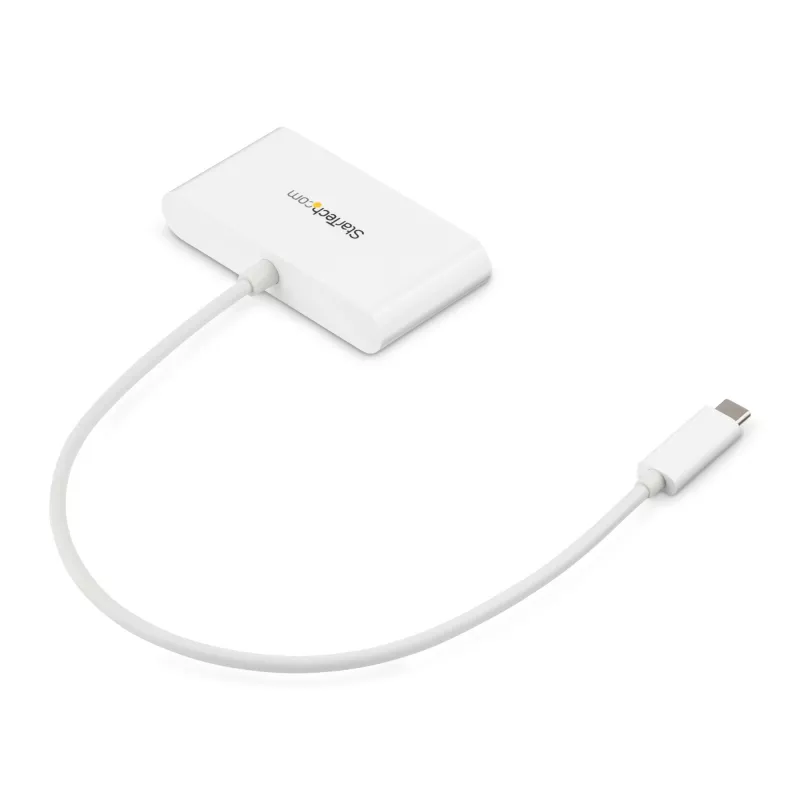 StarTech.com 3-Port USB-C Hub with Gigabit Ethernet - USB-C na 3x USB-A - Hub USB 3.0 - Biały