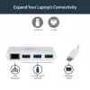 StarTech.com 3-Port USB-C Hub with Gigabit Ethernet - USB-C na 3x USB-A - Hub USB 3.0 - Biały