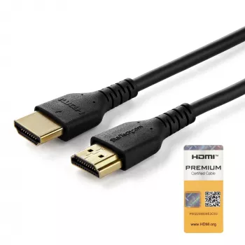 StarTech.com 3ft (1m) cienki kabel HDMI 2.0, elastyczny przewód HDMI z certyfikatem Premium i Ethernetem, UHD 4K 60 Hz HDR10, wytrzymała konstrukcja z włókna aramidowego i płaszczem TPE
