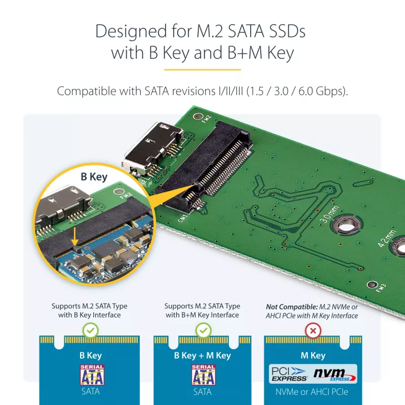 StarTech.com Obudowa na dysk SSD M.2 dla dysków SSD SATA M.2 - USB 3.0 (5 Gb/s) z UASP