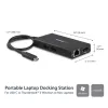 StarTech.com Wieloportowy adapter USB-C — Przenośna stacja dokująca podróżna z HDMI 4K — Przekazywanie mocy 60 W, GbE, 2-portowy koncentrator USB-A 3.0 — Poręczna mini stacja dokująca USB Type-C do laptopa