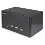 StarTech.com 2-portowy przełącznik KVM DisplayPort do trzech monitorów - 4K 60 Hz UHD HDR - stacjonarny DP 1.2 KVM z koncentratorem USB 3.0 2-portowym (5 Gb/s) i 4 portami USB 2.0 HID, audio - przełączanie skrótami klawiszowymi - TAA