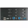 StarTech.com 2-portowy przełącznik KVM DisplayPort do trzech monitorów - 4K 60 Hz UHD HDR - stacjonarny DP 1.2 KVM z koncentratorem USB 3.0 2-portowym (5 Gb/s) i 4 portami USB 2.0 HID, audio - przełączanie skrótami klawiszowymi - TAA