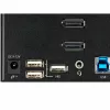 StarTech.com 2-portowy przełącznik KVM DisplayPort do trzech monitorów - 4K 60 Hz UHD HDR - stacjonarny DP 1.2 KVM z koncentratorem USB 3.0 2-portowym (5 Gb/s) i 4 portami USB 2.0 HID, audio - przełączanie skrótami klawiszowymi - TAA