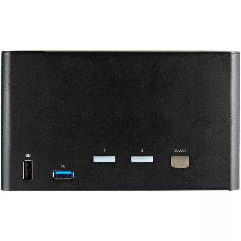 StarTech.com Przełącznik KVM DisplayPort Quad Monitor 2-portowy - 4K 60Hz UHD HDR - Desktop 4K DP 1.2 KVM z hubem USB 3.0 2-portowym (5Gbps) i 4 portami USB 2.0 HID, Audio - Przełączanie skrótami klawiszowymi - TAA