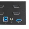 StarTech.com Przełącznik KVM DisplayPort Quad Monitor 2-portowy - 4K 60Hz UHD HDR - Desktop 4K DP 1.2 KVM z hubem USB 3.0 2-portowym (5Gbps) i 4 portami USB 2.0 HID, Audio - Przełączanie skrótami klawiszowymi - TAA