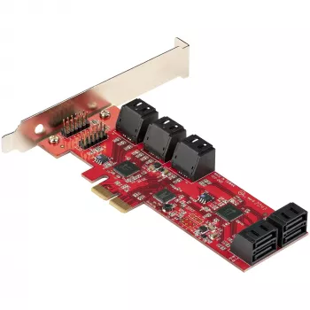 StarTech.com Karta PCIe SATA - 10-portowa karta rozszerzeń PCIe SATA - 6 Gb/s - niski/pełny profil - złącza SATA ułożone warstwowo - ASM1062 Non-RAID - konwerter/adapter PCI Express na SATA