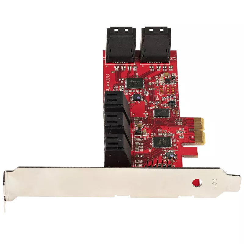StarTech.com Karta PCIe SATA - 10-portowa karta rozszerzeń PCIe SATA - 6 Gb/s - niski/pełny profil - złącza SATA ułożone warstwowo - ASM1062 Non-RAID - konwerter/adapter PCI Express na SATA