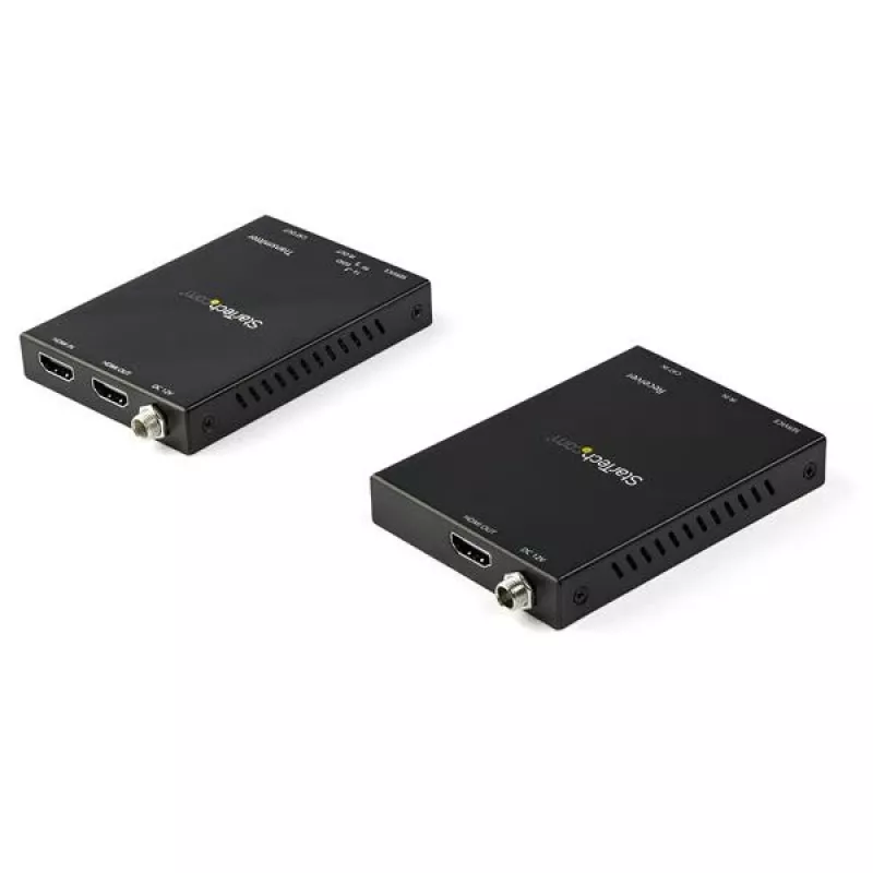 StarTech.com Zestaw przedłużacza HDMI przez CAT6 – 4K 60 Hz, 3840 x 2160 pikseli, nadajnik i odbiornik AV, 50 m, przewodowy, czarny, HDCP