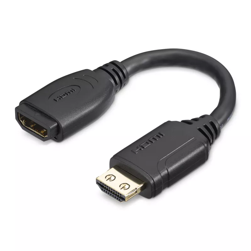 StarTech.com Przedłużacz HDMI 6 cali (15 cm) – Kabel 4K 60 Hz High Speed HDMI 2.0 z Ethernet – Krótki przedłużacz HDMI – Adapter przedłużający HDMI męski na żeński
