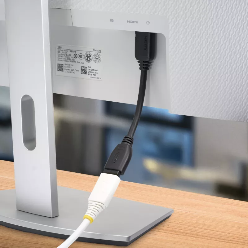 StarTech.com Przedłużacz HDMI 6 cali (15 cm) – Kabel 4K 60 Hz High Speed HDMI 2.0 z Ethernet – Krótki przedłużacz HDMI – Adapter przedłużający HDMI męski na żeński