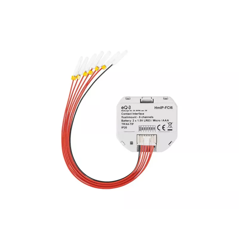 Łącznik światła Homematic IP HmIP-FCI6, biały, sterowanie przyciskiem, bateria (AAA), IP20, 48,5×15×53 mm