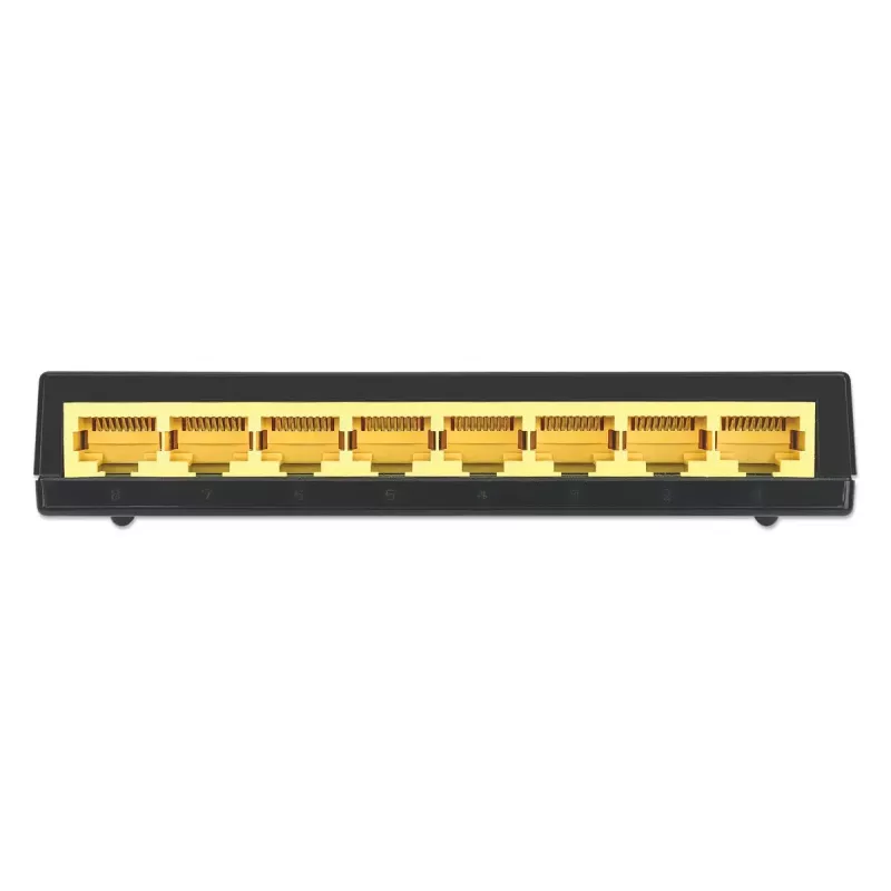 Intellinet 8-portowy przełącznik Gigabit Ethernet, rozmiar biurkowy, plastikowa obudowa, IEEE 802.3az (Energy Efficient Ethernet), czarny