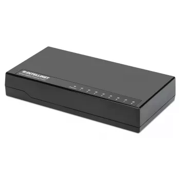 Intellinet 8-portowy przełącznik Gigabit Ethernet, rozmiar biurkowy, plastikowa obudowa, IEEE 802.3az (Energy Efficient Ethernet), czarny
