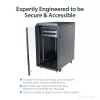StarTech.com 4-Post 22U Szafa rackowa na serwer, zamykana na klucz 19-calowa szafa rack do przechowywania danych dla sprzętu komputerowego / AV / IT, szafa sieciowa biurowa / domowa z kółkami jezdnymi i regulowanymi szynami montażowymi