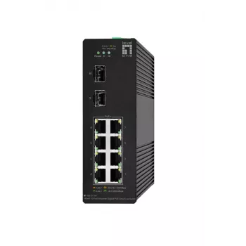 Przełącznik zarządzany LevelOne Hilbert 10-portowy przemysłowy Gigabit PoE Smart Lite Switch