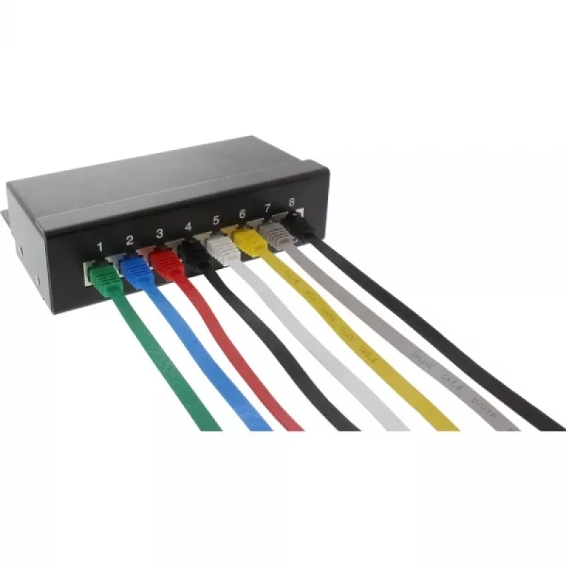 InLine Płaski Ultracienki Kabel Krosowy U/UTP Kat.6 Gotowy do Gigabit Ethernet Czarny 3m