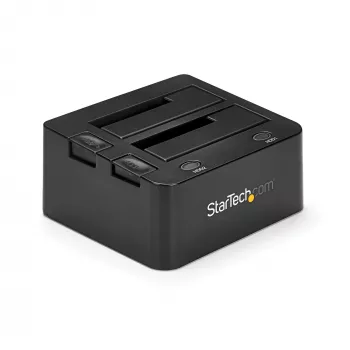StarTech.com Dual-Bay USB 3.0 do SATA Stacja dokująca dla dysków twardych, USB Stacja dokująca dysków twardych, Zewnętrzna stacja dokująca 2.5/3.5 cala SATA I/II/III SSD/HDD, Zatoka dysków twardych z możliwością hot-swap, Ładowanie od góry