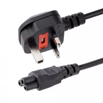 StarTech.com 2m kabel zasilający do laptopa, BS 1363 na C5 (koniczynka), 2,5A 250V, 18AWG, kabel zastępczy do laptopa w standardzie UK, kabel zasilający do drukarki, kabel do ładowarki laptopa, kabel do zasilacza laptopa