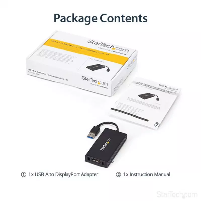 StarTech.com Adapter USB 3.0 na DisplayPort - Certyfikowany DisplayLink - 4K 30Hz