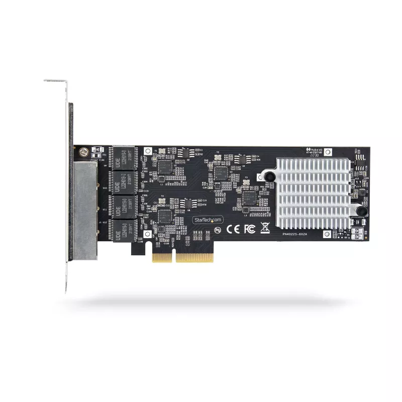 Karta sieciowa StarTech.com 4-Port 2.5Gbps NBASE-T PCIe, Intel I225-V, 4-portowa karta sieciowa, wielogigabitowa karta NIC, karta sieciowa PCI Express do serwera, stacjonarny interfejs Ethernet