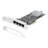 Karta sieciowa StarTech.com 4-Port 2.5Gbps NBASE-T PCIe, Intel I225-V, 4-portowa karta sieciowa, wielogigabitowa karta NIC, karta sieciowa PCI Express do serwera, stacjonarny interfejs Ethernet