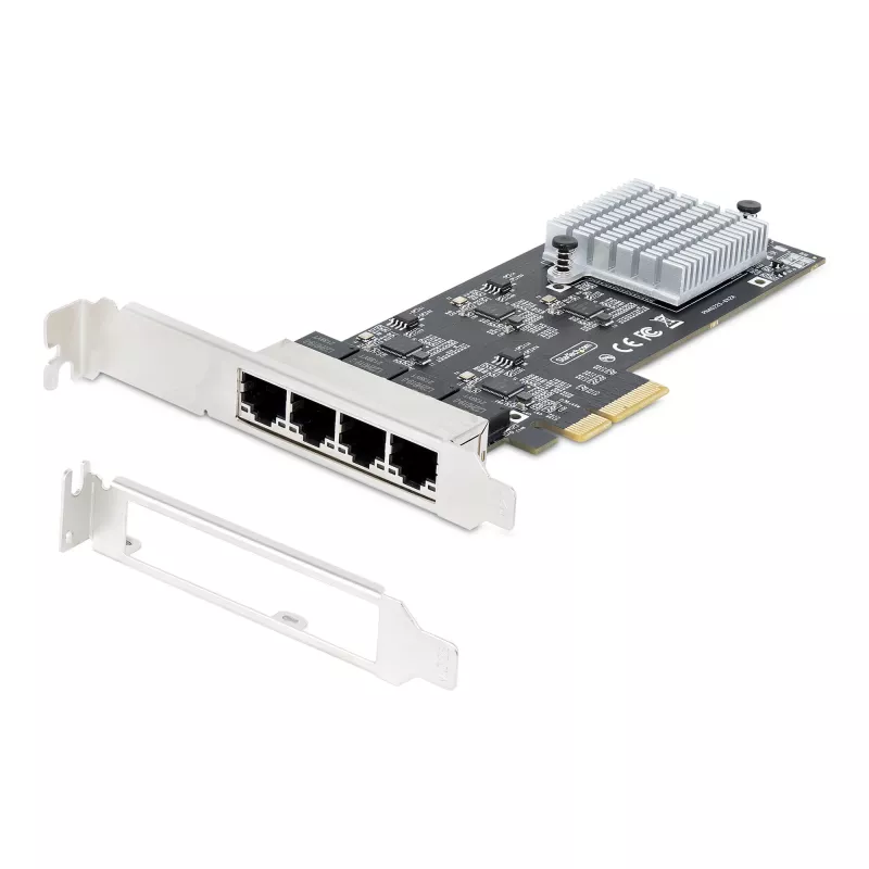 Karta sieciowa StarTech.com 4-Port 2.5Gbps NBASE-T PCIe, Intel I225-V, 4-portowa karta sieciowa, wielogigabitowa karta NIC, karta sieciowa PCI Express do serwera, stacjonarny interfejs Ethernet