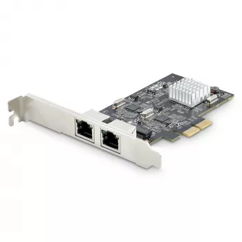 StarTech.com 2-Portowa Karta Sieciowa 2,5Gbps NBASE-T PCIe, Intel I225-V, Dwportowa Karta Sieciowa Komputera, Multi-Gigabit NIC, Karta Sieciowa Serwerowa PCI Express, Interfejs Ethernet Desktop