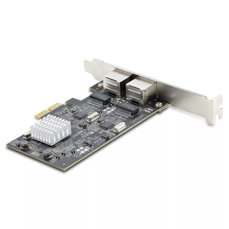 StarTech.com 2-Portowa Karta Sieciowa 2,5Gbps NBASE-T PCIe, Intel I225-V, Dwportowa Karta Sieciowa Komputera, Multi-Gigabit NIC, Karta Sieciowa Serwerowa PCI Express, Interfejs Ethernet Desktop