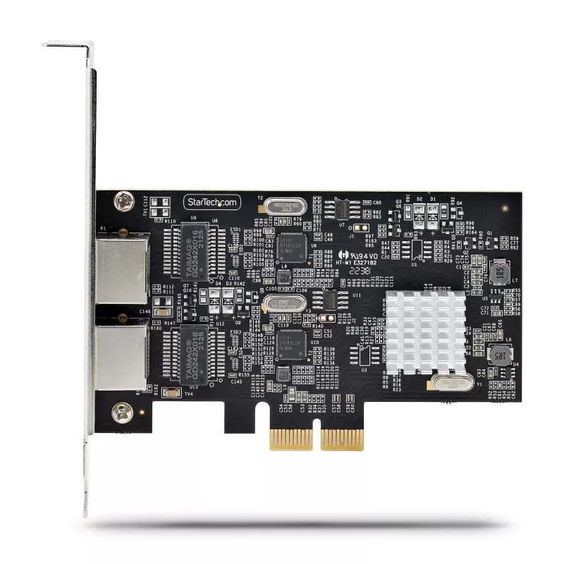 StarTech.com 2-Portowa Karta Sieciowa 2,5Gbps NBASE-T PCIe, Intel I225-V, Dwportowa Karta Sieciowa Komputera, Multi-Gigabit NIC, Karta Sieciowa Serwerowa PCI Express, Interfejs Ethernet Desktop