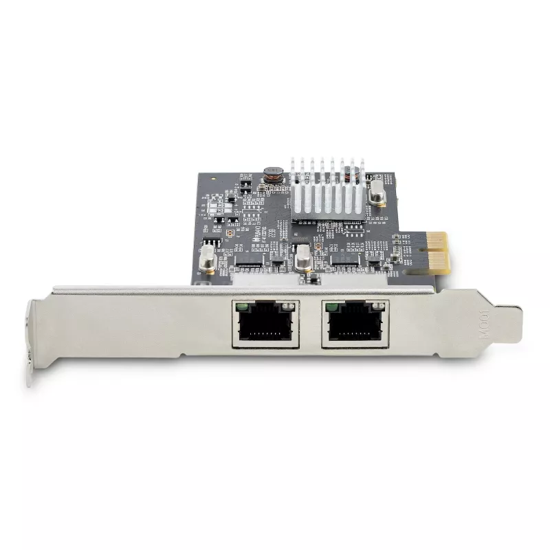 StarTech.com 2-Portowa Karta Sieciowa 2,5Gbps NBASE-T PCIe, Intel I225-V, Dwportowa Karta Sieciowa Komputera, Multi-Gigabit NIC, Karta Sieciowa Serwerowa PCI Express, Interfejs Ethernet Desktop