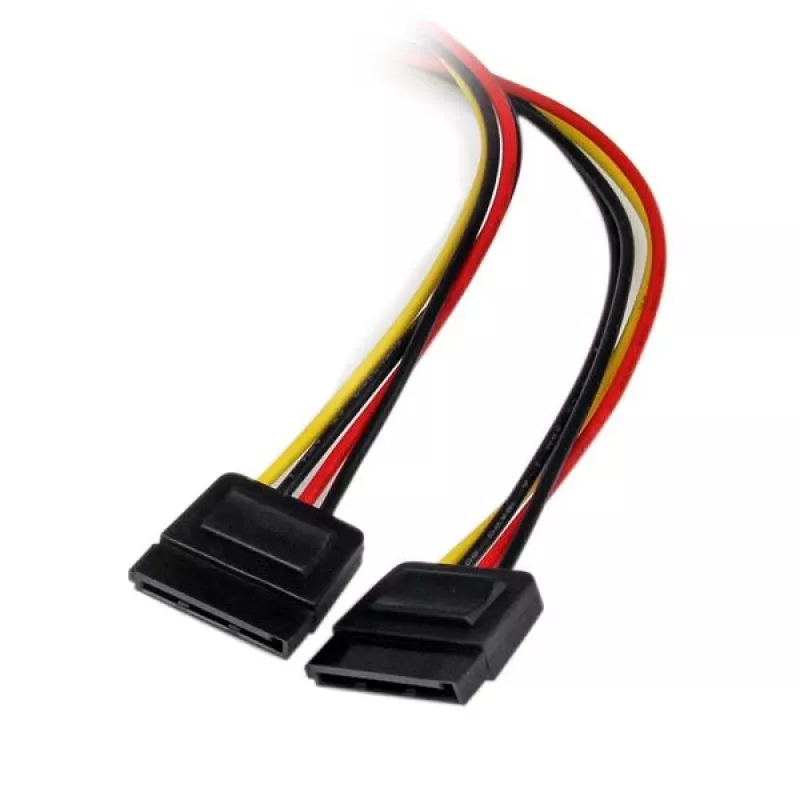 StarTech.com 12in LP4 do 2x SATA Power Y adapter kablowy, Molex (4-pin), 2 x SATA 15-pin, 0.304 m, Męski, Prosty, Prosty