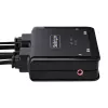 StarTech.com 2-Portowy Hybrydowy KVM Switch z wbudowanymi kablami USB-C i HDMI, 4K 60Hz, kompaktowy KVM z wbudowanymi kablami hosta USB-A/HDMI/Audio 1,8m i USB-C 1,2m, zasilany z magistrali - zdalne przełączanie przyciskiem/skoprótami klawiszowymi