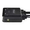 StarTech.com 2-Portowy Hybrydowy KVM Switch z wbudowanymi kablami USB-C i HDMI, 4K 60Hz, kompaktowy KVM z wbudowanymi kablami hosta USB-A/HDMI/Audio 1,8m i USB-C 1,2m, zasilany z magistrali - zdalne przełączanie przyciskiem/skoprótami klawiszowymi