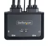 StarTech.com 2-Portowy Hybrydowy KVM Switch z wbudowanymi kablami USB-C i HDMI, 4K 60Hz, kompaktowy KVM z wbudowanymi kablami hosta USB-A/HDMI/Audio 1,8m i USB-C 1,2m, zasilany z magistrali - zdalne przełączanie przyciskiem/skoprótami klawiszowymi