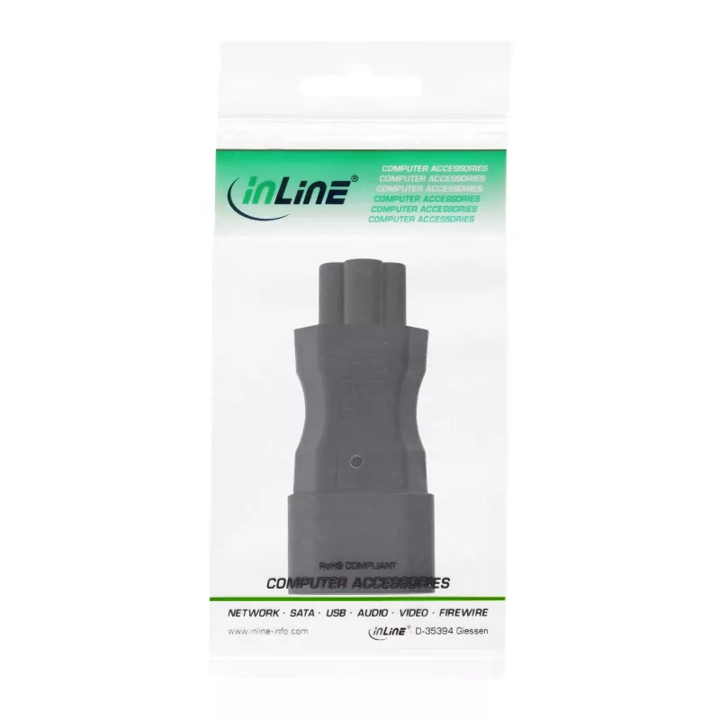 InLine adapter zasilania IEC 60320 C14 / C5, 3-stykowy, urządzenie IEC / notebook