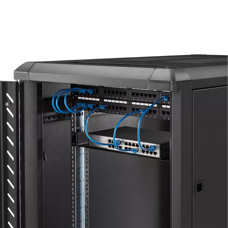 Półka do serwera StarTech.com 1U, uniwersalna półka wspornikowa do montażu w szafie rack 19 cali, do szafy/szafy sieciowej, wytrzymała stal, udźwig 15 kg, głębokość 18 cm