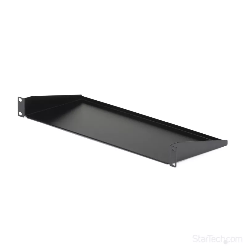 Półka do serwera StarTech.com 1U, uniwersalna półka wspornikowa do montażu w szafie rack 19 cali, do szafy/szafy sieciowej, wytrzymała stal, udźwig 15 kg, głębokość 18 cm