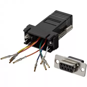 Adapter modułowy StarTech.com DB9 na RJ45 - F/F, DB-9, RJ-45, czarny