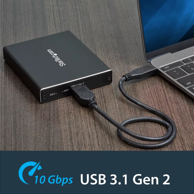 Obudowa na dwa dyski M.2 SATA SSD StarTech.com z USB 3.1 (10 Gb/s) – RAID