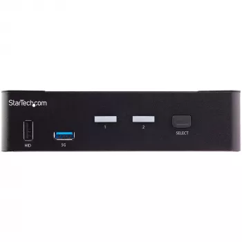 StarTech.com 2-portowy przełącznik KVM HDMI - jeden monitor 4K 60 Hz Ultra HD HDR - stacjonarny przełącznik KVM HDMI 2.0 z 2-portowym hubem USB 3.0 (5 Gb/s) i 4x USB 2.0 HID, audio - przełączanie klawiszami skrótu - TAA