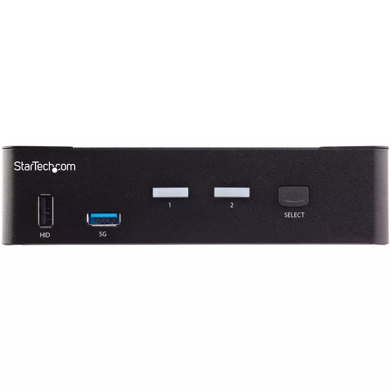 StarTech.com 2-portowy przełącznik KVM HDMI - jeden monitor 4K 60 Hz Ultra HD HDR - stacjonarny przełącznik KVM HDMI 2.0 z 2-portowym hubem USB 3.0 (5 Gb/s) i 4x USB 2.0 HID, audio - przełączanie klawiszami skrótu - TAA