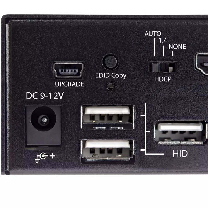 StarTech.com 2-portowy przełącznik KVM HDMI - jeden monitor 4K 60 Hz Ultra HD HDR - stacjonarny przełącznik KVM HDMI 2.0 z 2-portowym hubem USB 3.0 (5 Gb/s) i 4x USB 2.0 HID, audio - przełączanie klawiszami skrótu - TAA