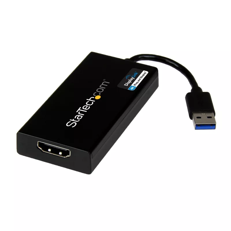 StarTech.com USB 3.0 do HDMI Adapter - 4K 30Hz Ultra HD - Certyfikat DisplayLink - USB Typ-A do HDMI Adapter Wyświetlacza Konwerter dla Monitora - Zewnętrzna Karta Wideo i Graficzna - Mac i Windows