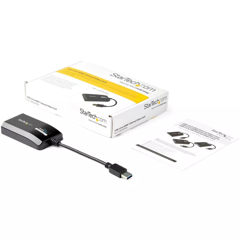 StarTech.com USB 3.0 do HDMI Adapter - Certyfikat DisplayLink - 1080p (1920x1200) - USB Typ-A do HDMI Adapter Konwerter Wyświetlacza do Monitora - Zewnętrzna Karta Wideo i Graficzna - Windows/Mac