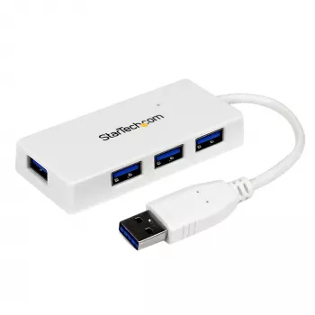 StarTech.com Przenośny 4-portowy mini hub SuperSpeed USB 3.0 - biały