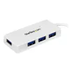 StarTech.com Przenośny 4-portowy mini hub SuperSpeed USB 3.0 - biały